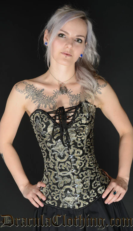 Gold Brocade Cleavage Corset