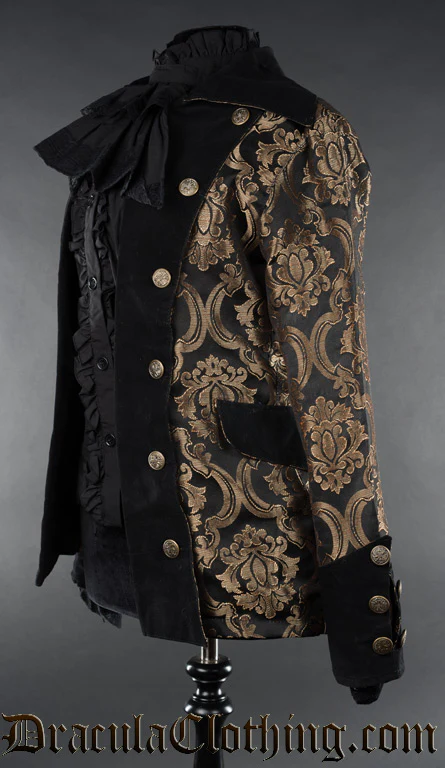 Gold Brocade Female Pirate Jacket - Image 2