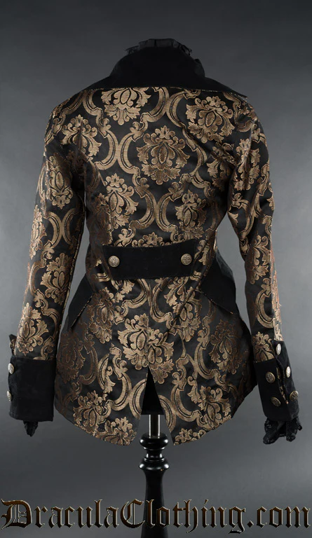 Gold Brocade Female Pirate Jacket - Image 3