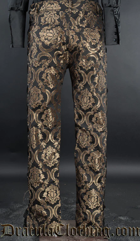 Gold Brocade Laced Pants - Image 2