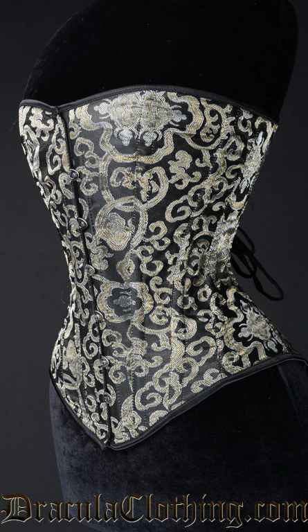 Gold Brocade Overbust Corset - Image 2