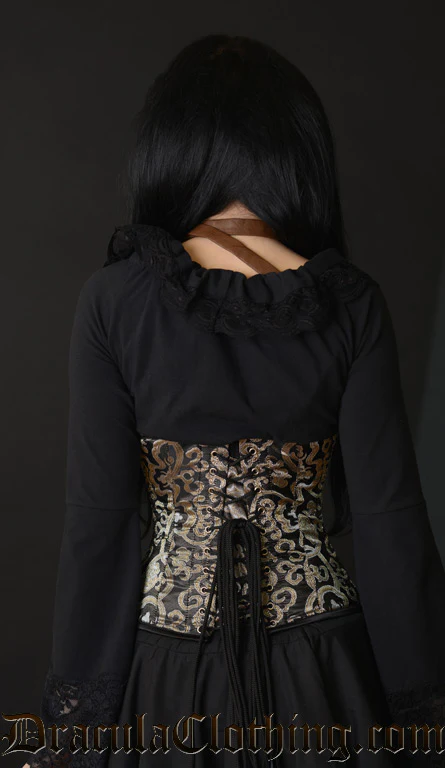 Gold Brocade Q Corset - Image 2