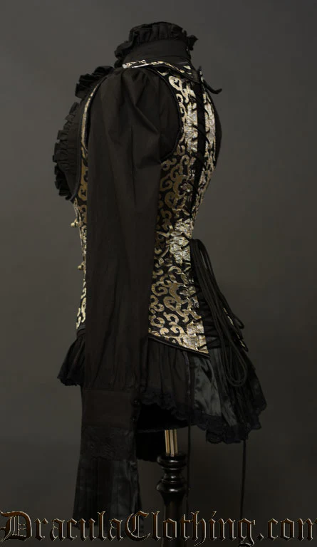 Gold Brocade Shoulder Clasp Corset - Image 8