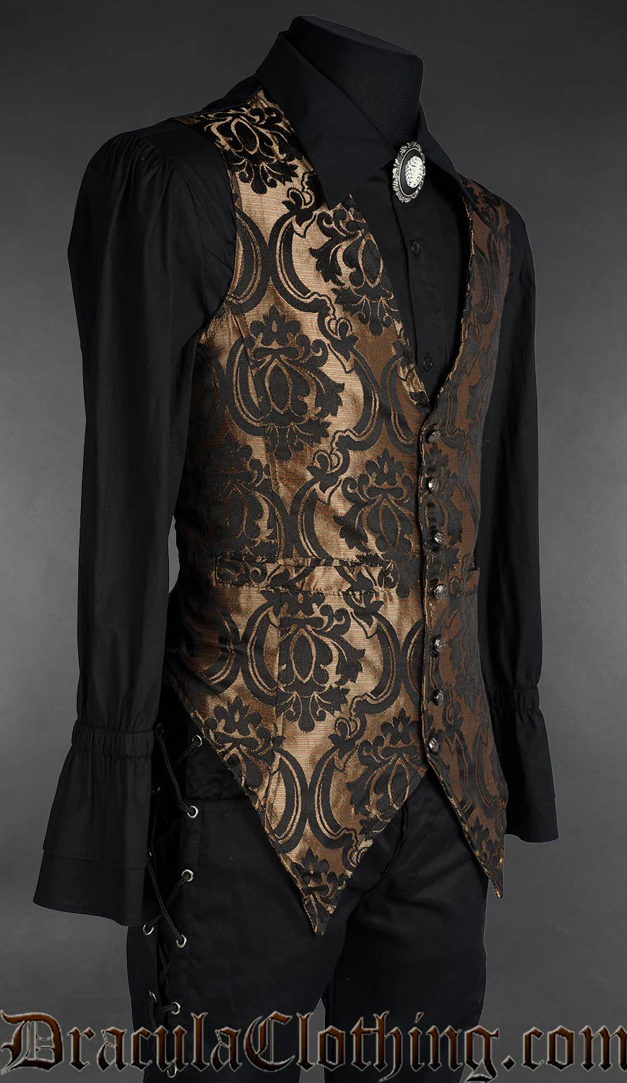 Gold Brocade Long Vest - Image 3