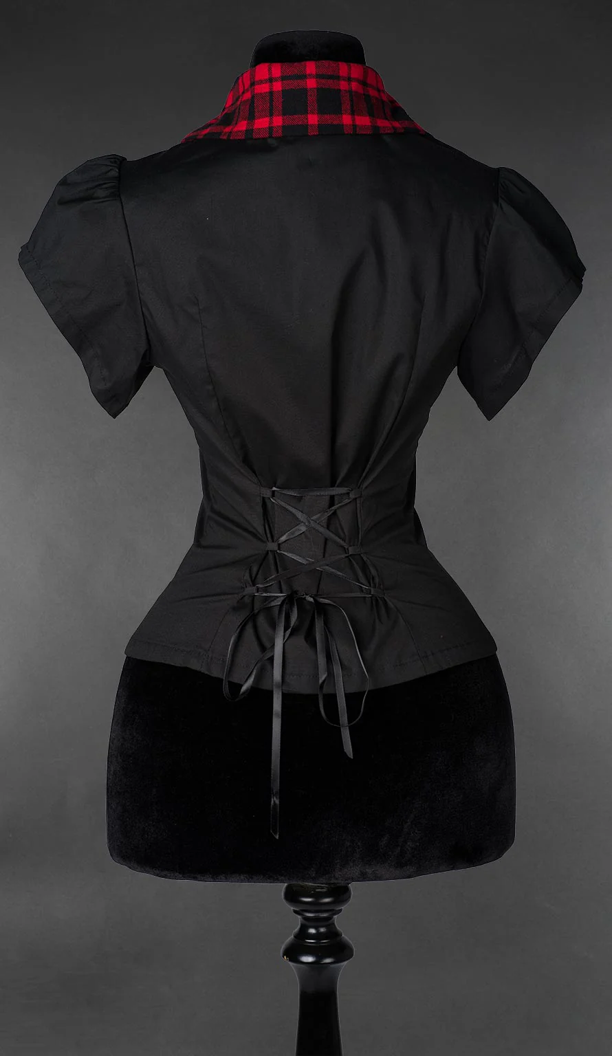 Goth Tartan Collar Blouse - Image 5