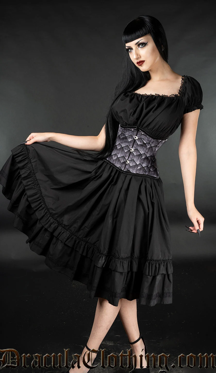 Black Gothabilly Dress - Image 3