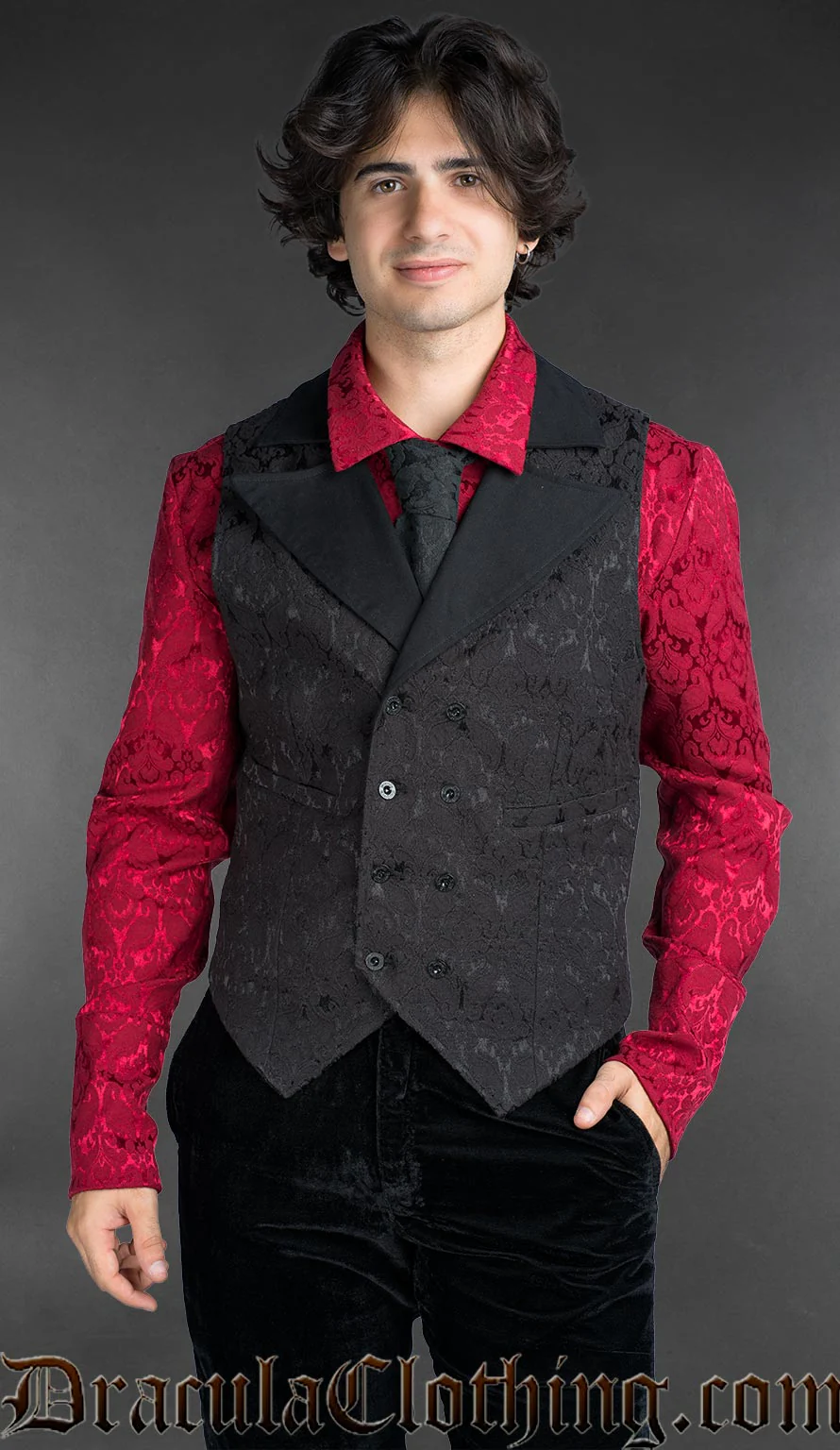 Gothic Double Breasted Waistcoat with Peak Lapel