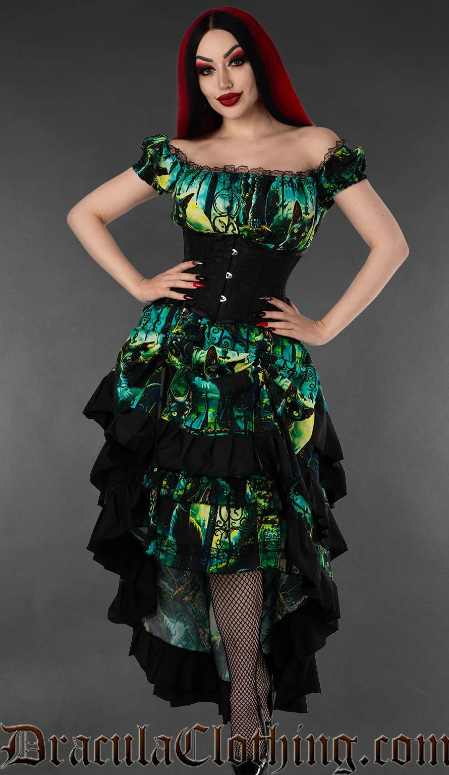 Graveyard Cats Layer Bustle Skirt