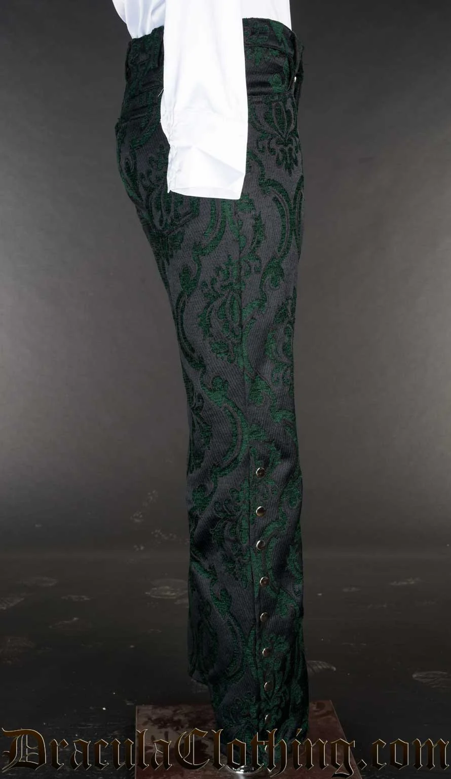 Green Brocade Pirate Officer Pants - Image 2