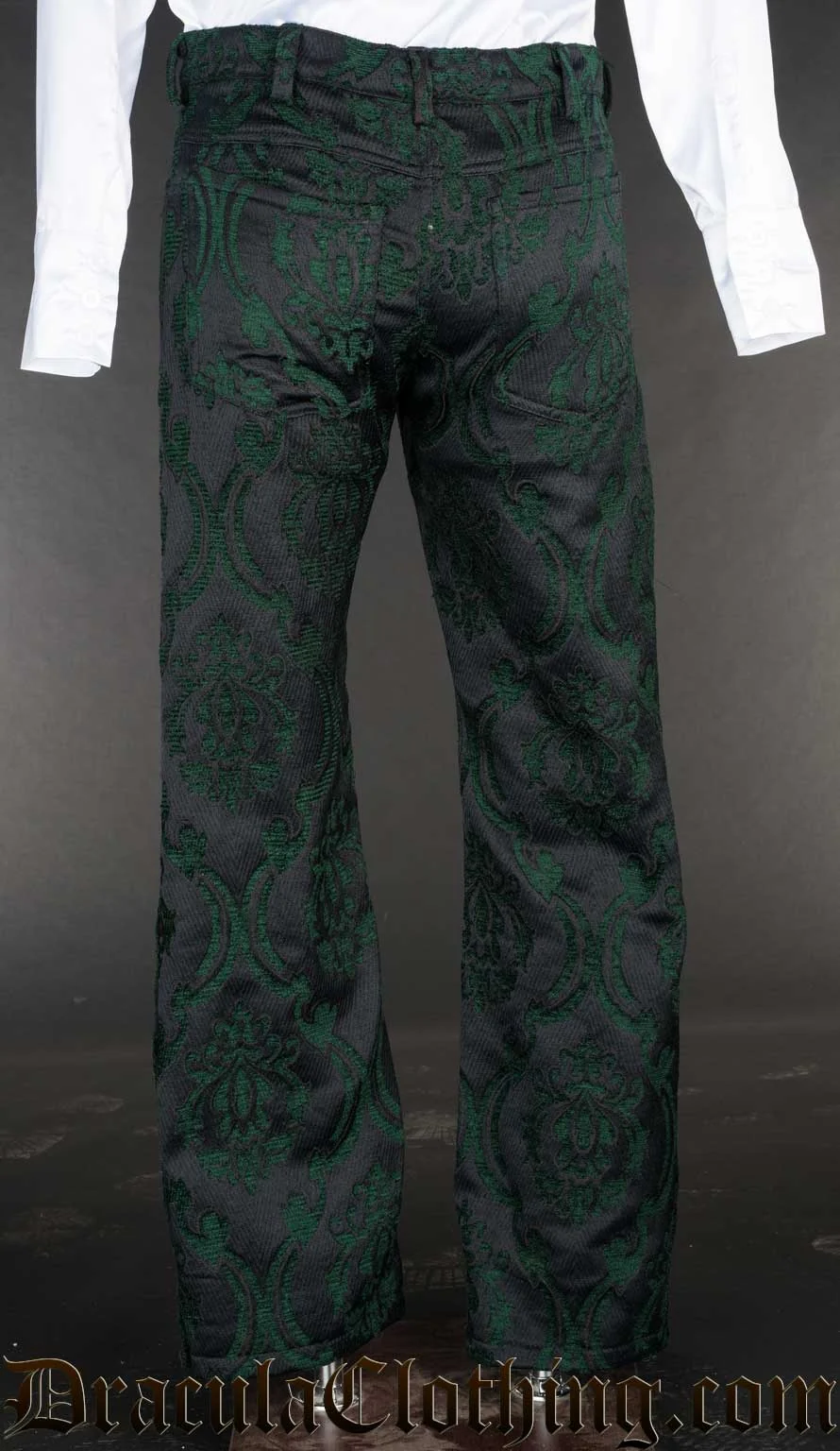Green Brocade Pirate Officer Pants - Image 3