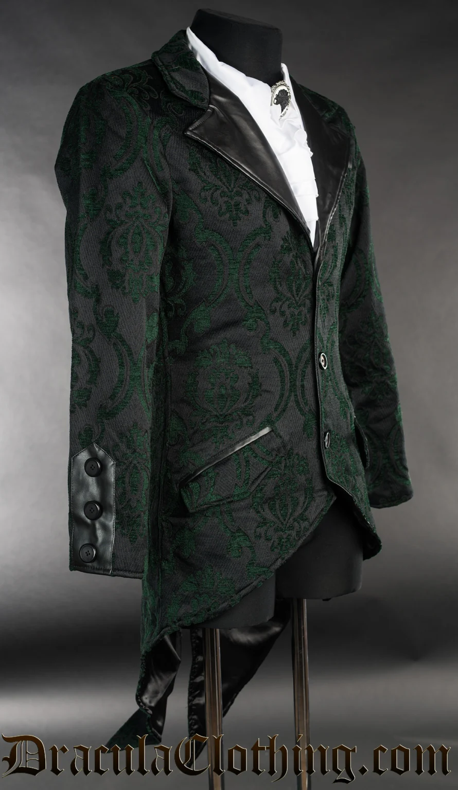 Green Brocade Tailcoat - Image 4