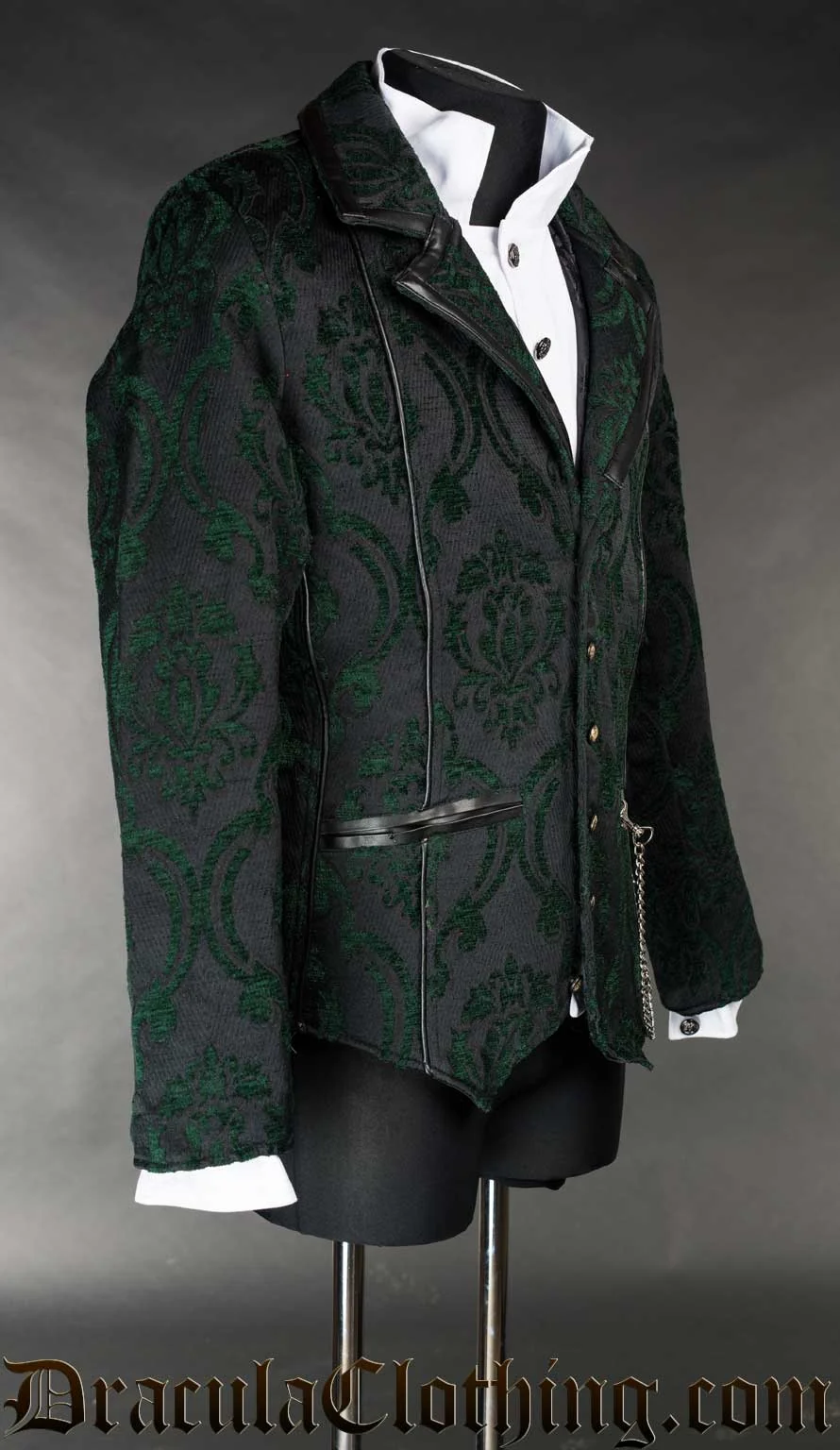 Green Brocade Tesla Jacket - Image 3