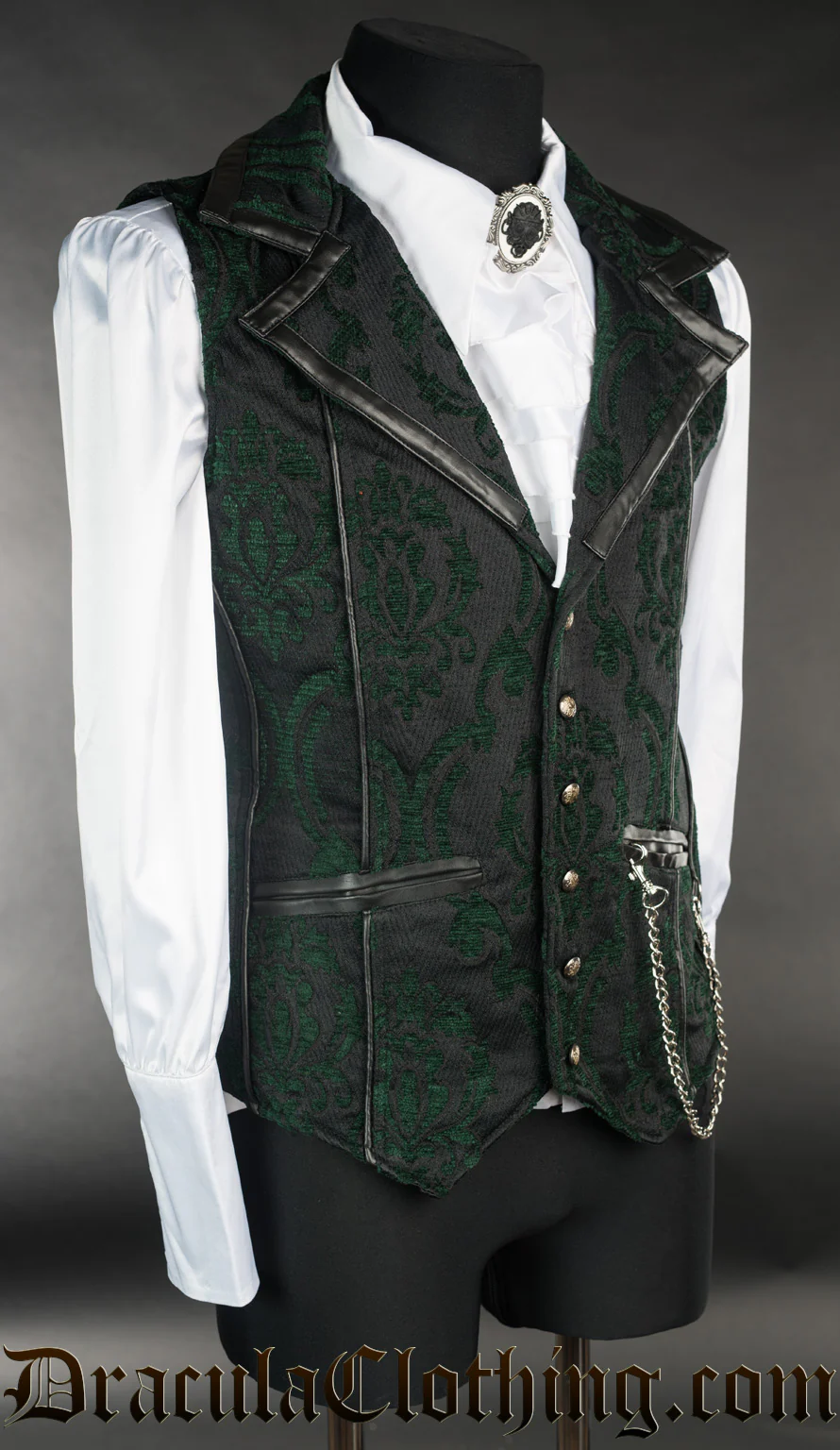 Green Brocade Tesla Vest - Image 2