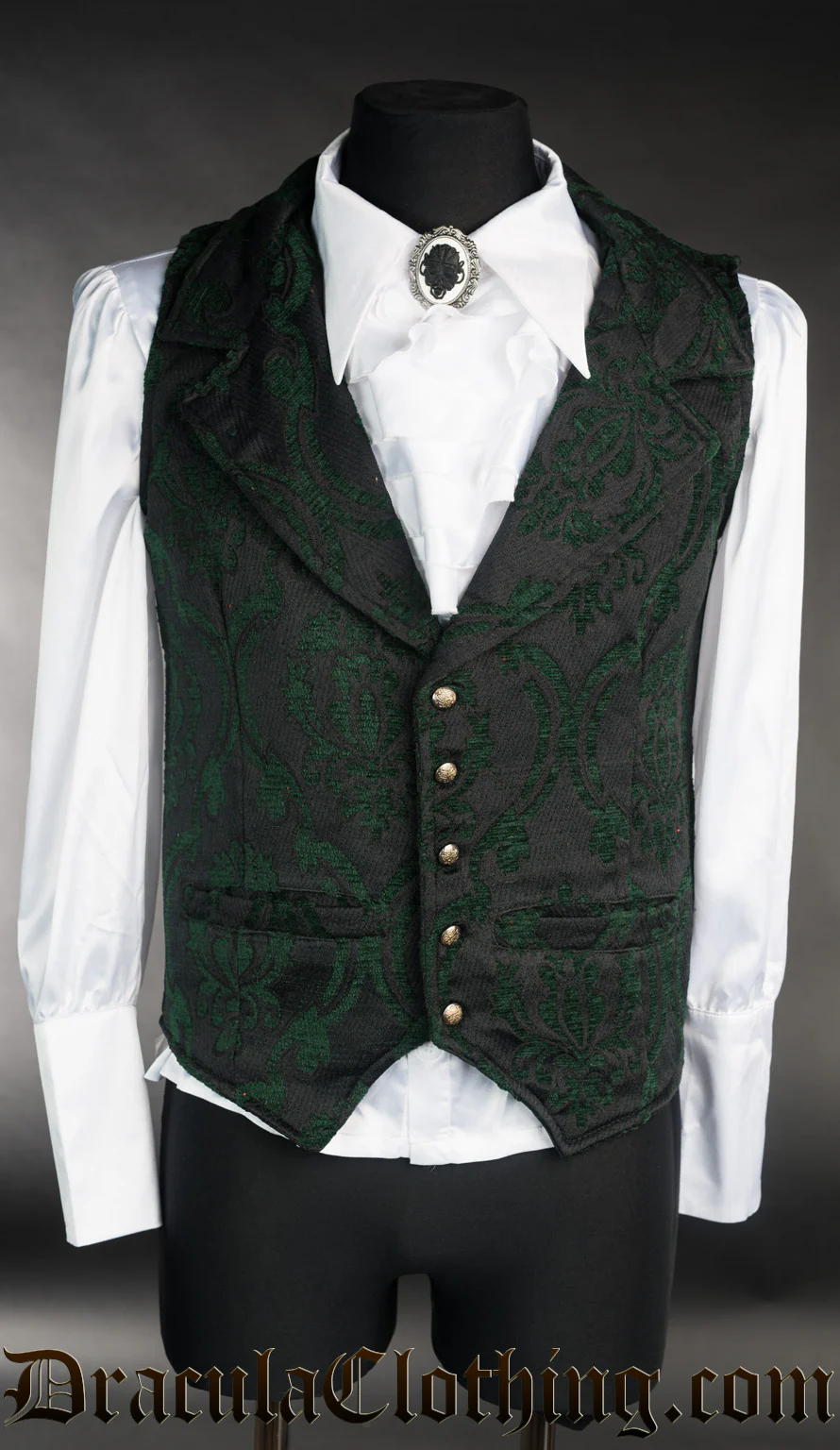 Green Brocade Waistcoat - Image 3