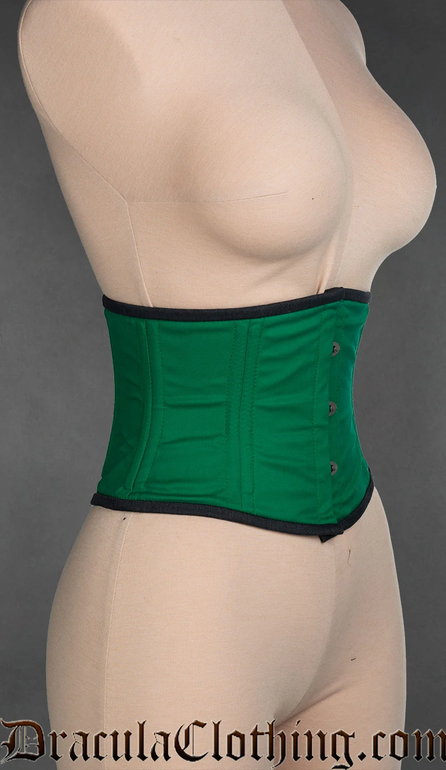 Green Cotton Laceless Corset - Image 3