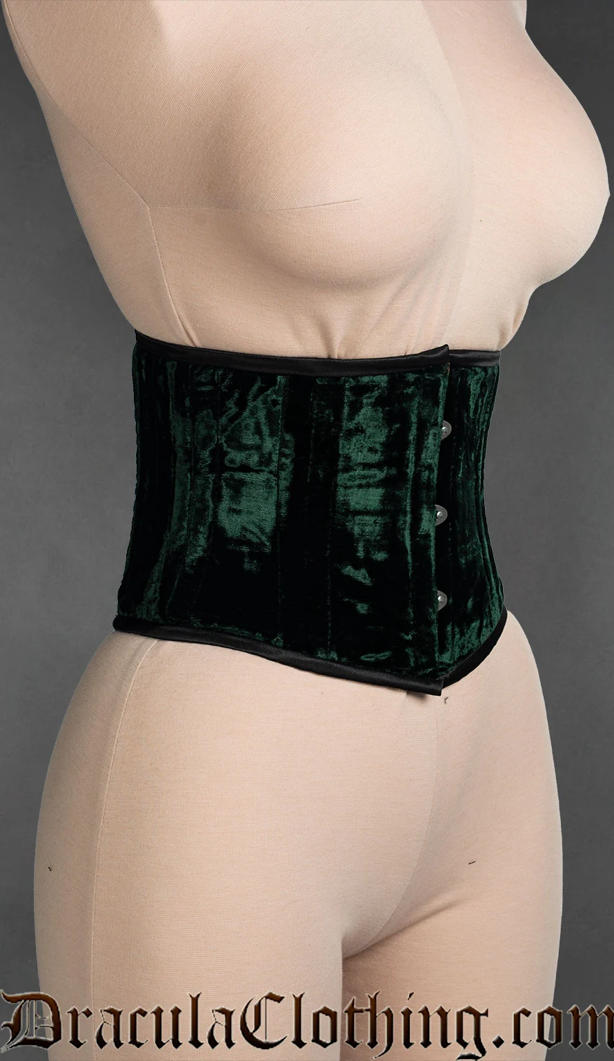 Green Velvet Laceless Corset - Image 3