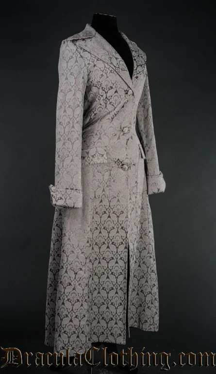 Grey Brocade Coat - Image 5