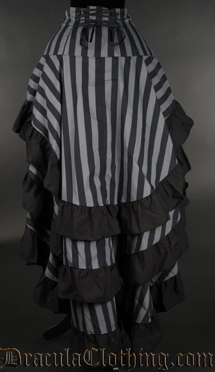 Grey Striped Layer Bustle Skirt - Image 2