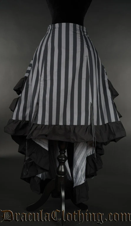 Grey Striped Layer Bustle Skirt - Image 3