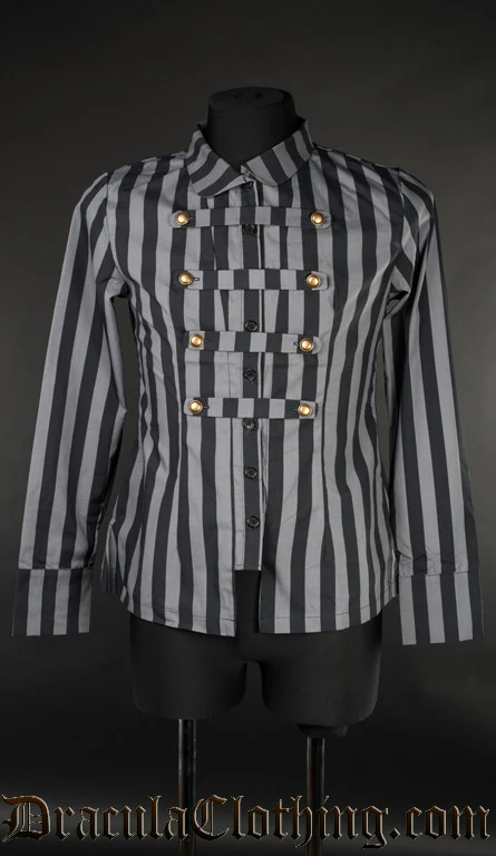 Grey Striped Naval Shirt