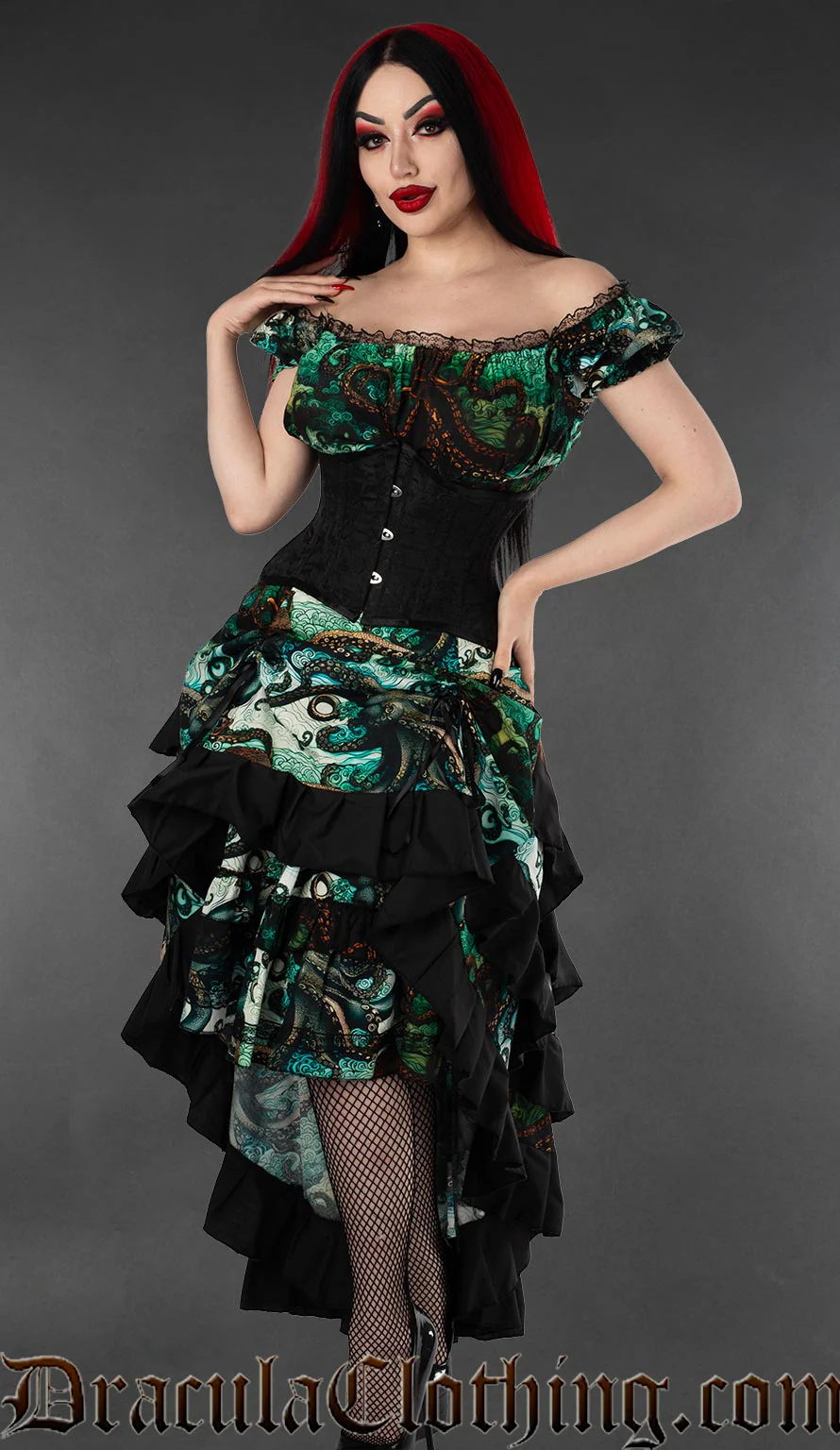 Kraken Print Gothabilly Dress - Image 2