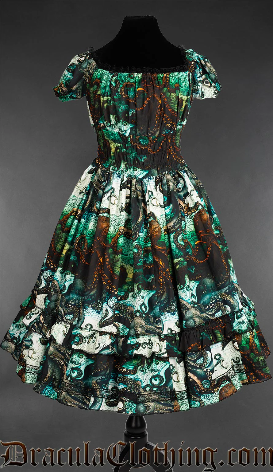 Kraken Print Gothabilly Dress - Image 3