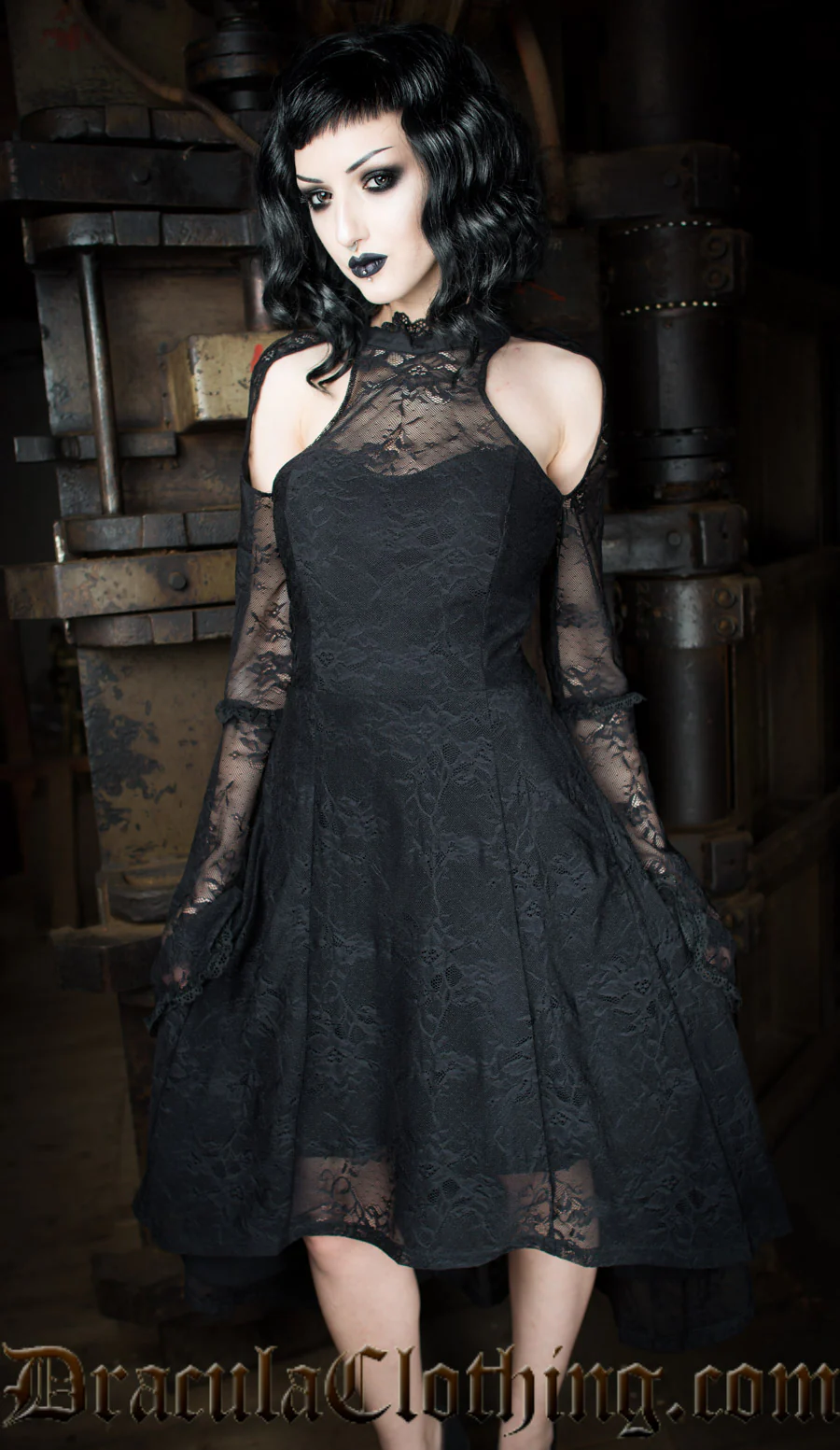 Lace Shoulder Dress - Image 3