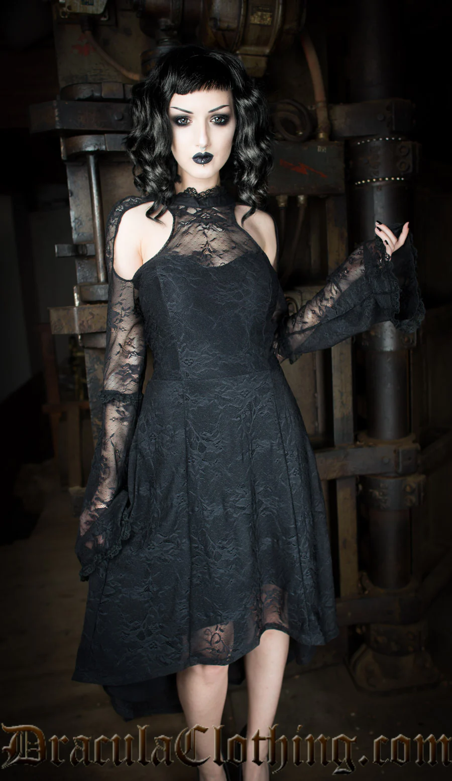 Lace Shoulder Dress - Image 4