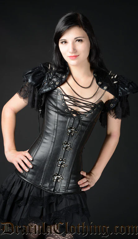 Leather Cleavage Clasp Corset - Image 2