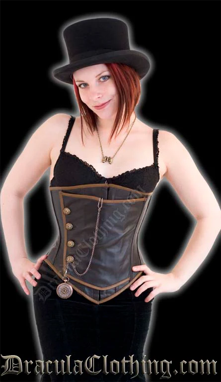 Leather Steampunk Officer Underbust - Image 5