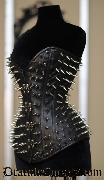 Leather Ultimate Spike Clasp Corset - Image 3