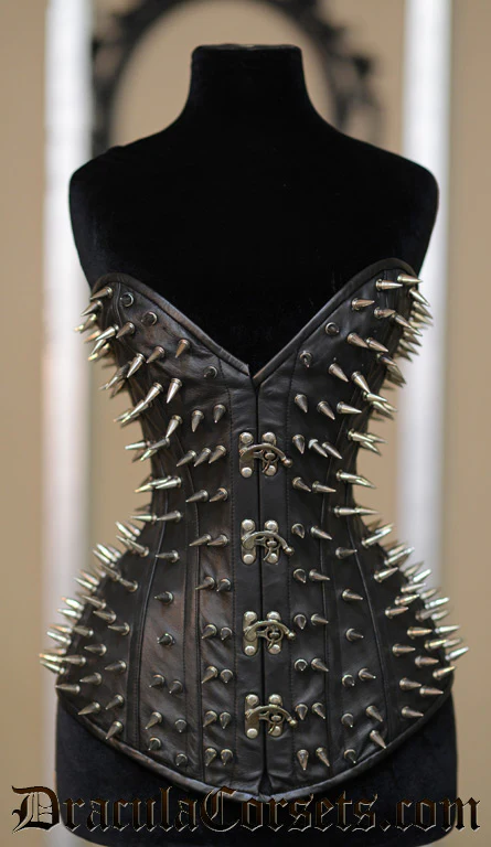 Leather Ultimate Spike Clasp Corset - Image 4
