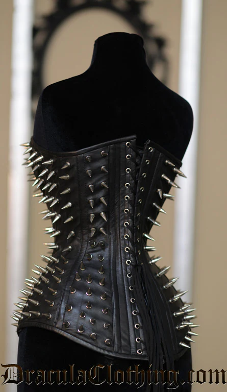 Leather Ultimate Spike Clasp Corset - Image 5