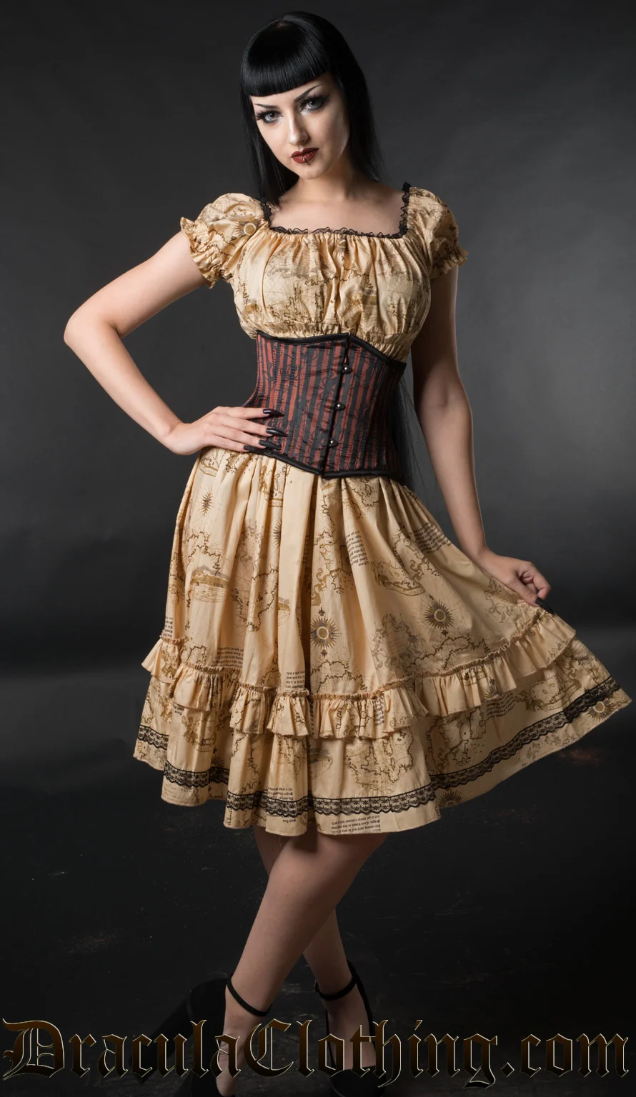Map Gothabilly Dress - Image 2