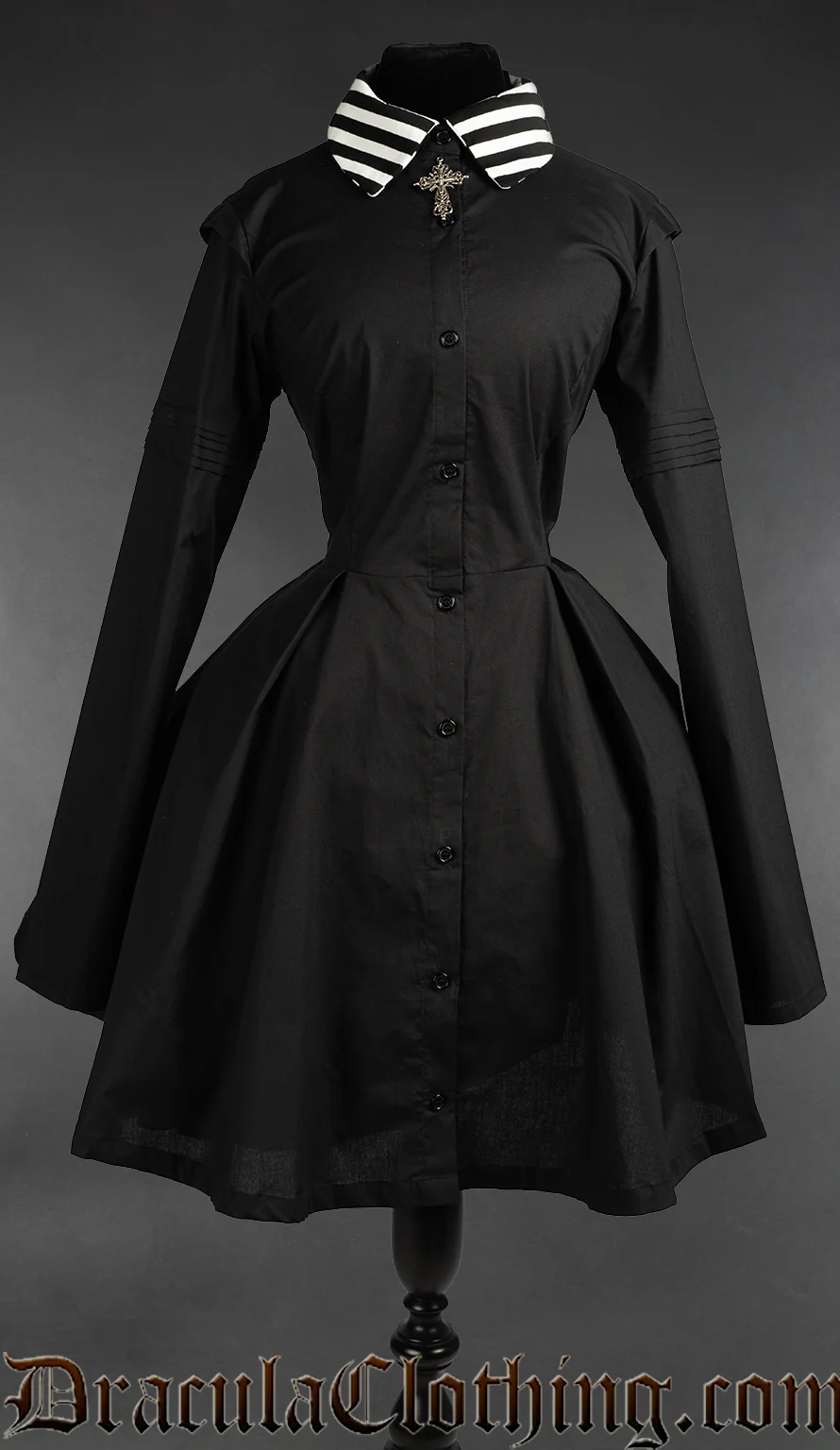 Midnight Striped Collar Shirtdress - Image 2