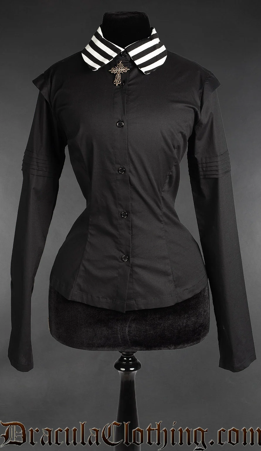 Midnight Striped Collar Blouse - Image 2