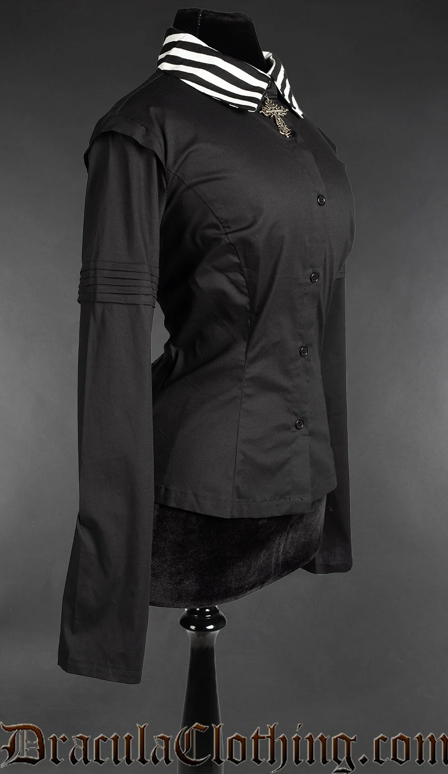Midnight Striped Collar Blouse - Image 3
