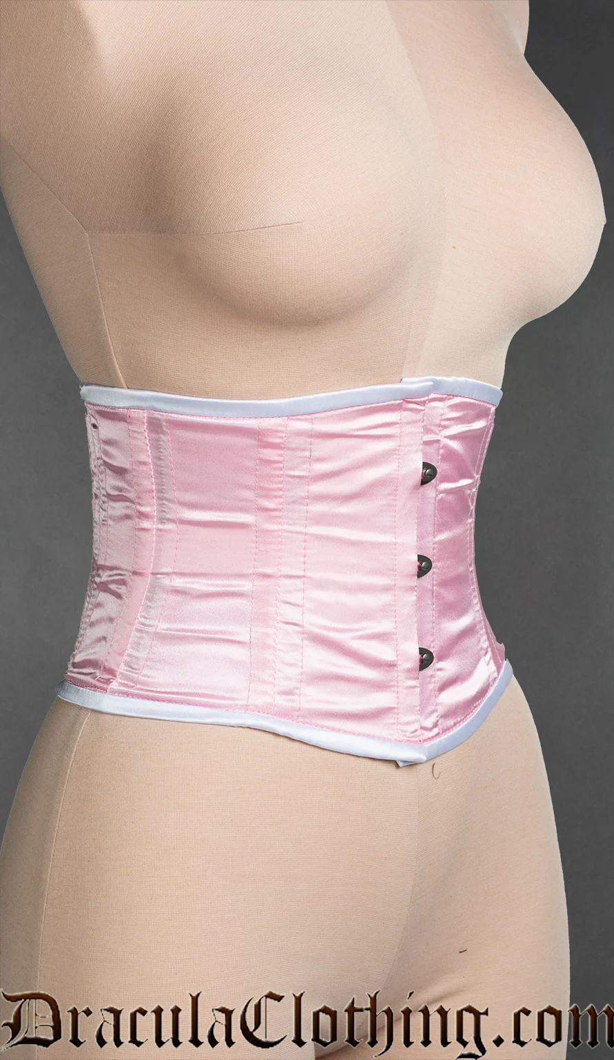 Pink Satin Laceless Corset - Image 3