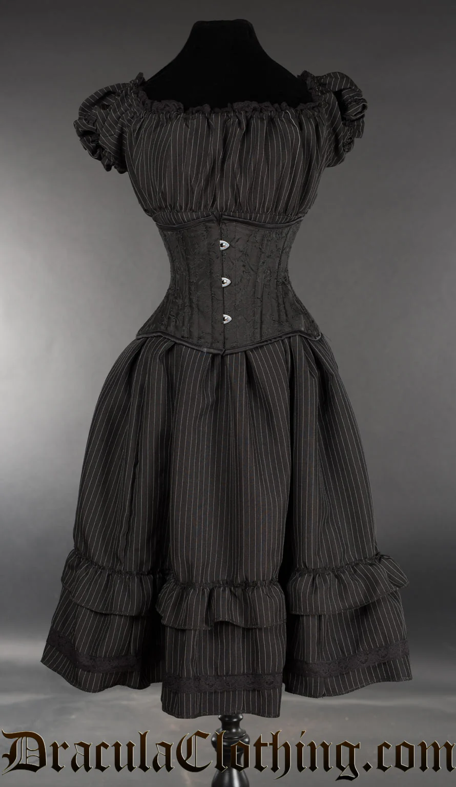 Pinstripe Gothabilly Dress - Image 4