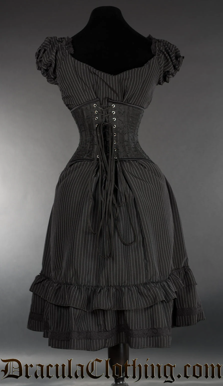 Pinstripe Gothabilly Dress - Image 6