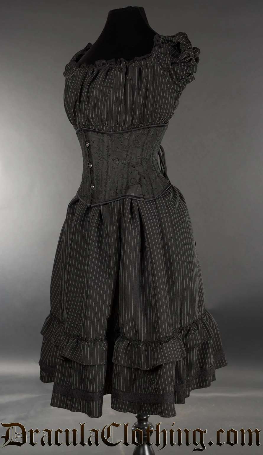 Pinstripe Gothabilly Dress - Image 7