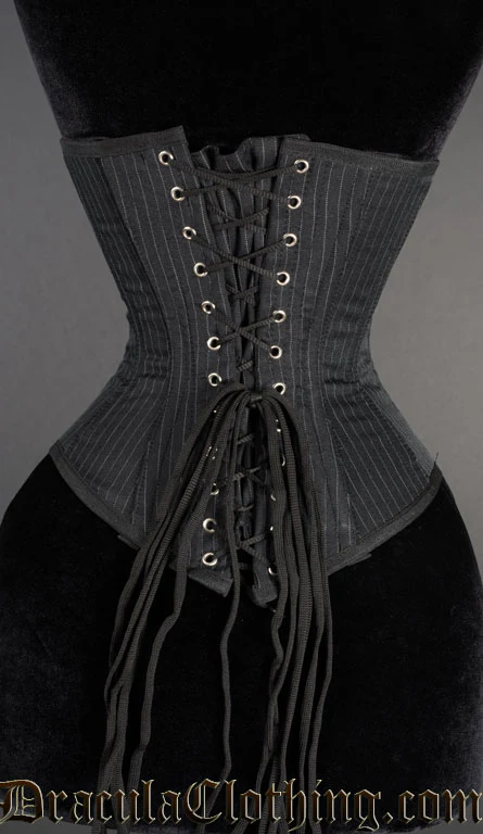Pointed Pinstripe Underbust Corset - Image 3