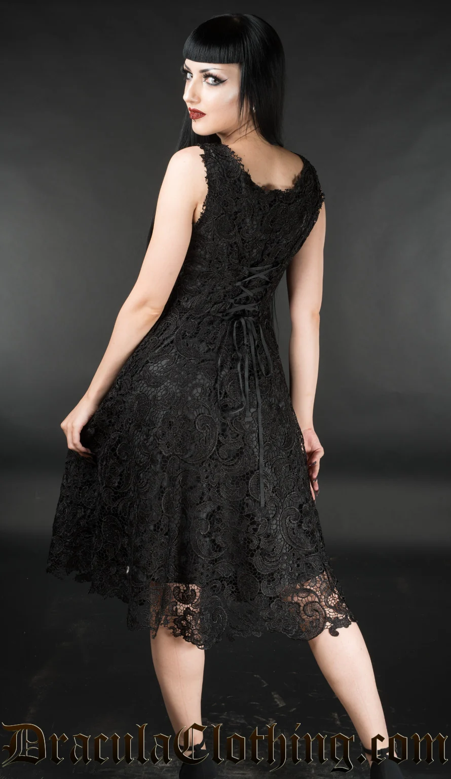 Black Art Deco Dress - Image 3