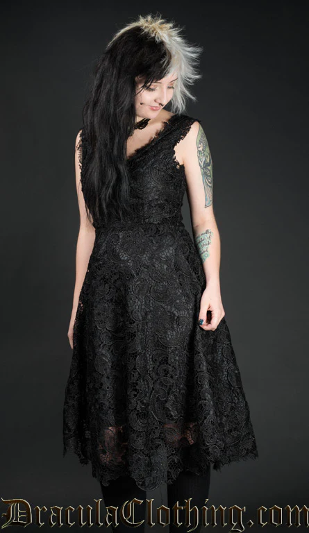 Black Art Deco Dress - Image 7