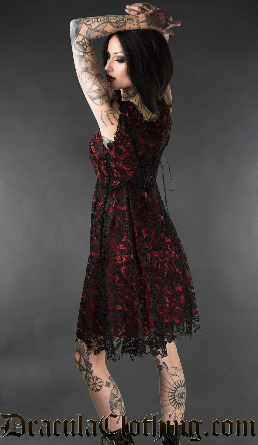 Red Art Deco Dress - Image 2