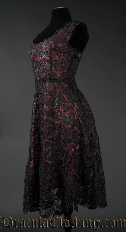 Red Art Deco Dress - Image 3