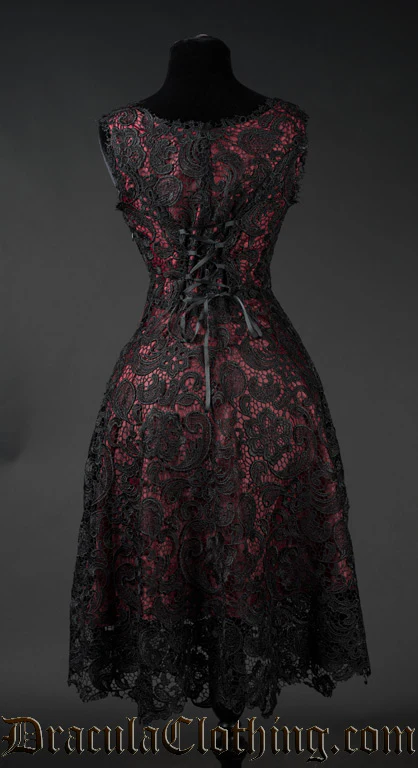 Red Art Deco Dress - Image 4