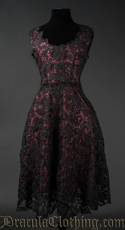 Red Art Deco Dress - Image 5