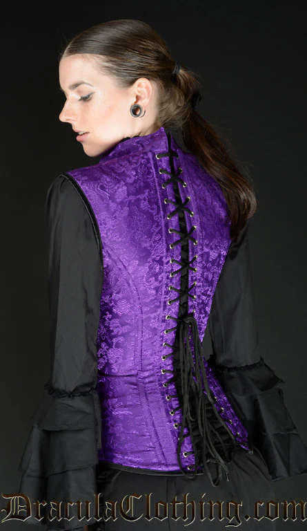 Purple Brocade Apocalyptic Clasp Corset - Image 3