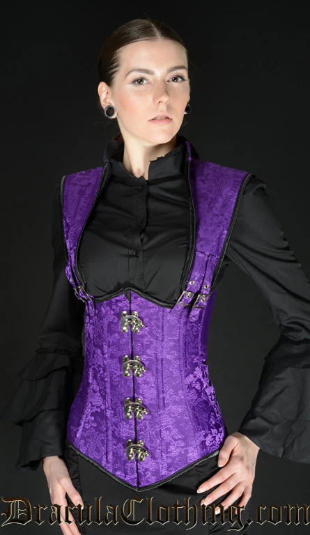 Purple Brocade Apocalyptic Clasp Corset - Image 4